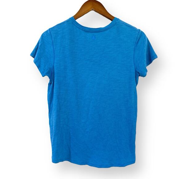 Tasc Women's Recess Fitness T-Shirt Tee Slub Size S Blue Organic Cotton Bamboo - Picture 6 of 8